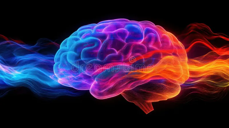 Abstract colorful waves to represent brain chemistry